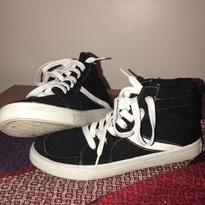 Rue21 Black High Top Sneakers with White Stripe